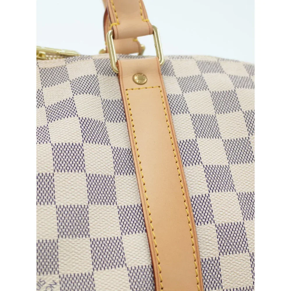 Louis Vuitton Keepall Bandouliere Damier Azur 2WAY Bag White